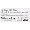 McKesson Patient Lift Sling, Mesh – Full Body Transfer Aid with Commode Opening – Size Large, 600 lbs Weight Capacity, 1 Count