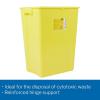 McKesson Prevent Sharps Container for Chemotherapy Waste, Premium – PG-II, Plastic, Vertical Entry, Hinged Lid – Yellow, 18 gal, 13 in x 17 3/10 in x 24 3/5 in, 7 Count(18 Gallon)
