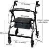 McKesson Rollator Walker with Seat and Wheels, Lightweight, Aluminum, 300 lbs Weight Capacity, Green, 1 Count(Black)