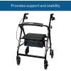 McKesson Rollator Walker with Seat and Wheels, Lightweight, Aluminum, 300 lbs Weight Capacity, Green, 1 Count(Black)