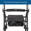 McKesson Rollator Walker with Seat and Wheels, Lightweight, Aluminum, 300 lbs Weight Capacity, Green, 1 Count(Black)