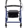 McKesson Rollator Walker with Seat and Wheels, Lightweight, Aluminum, 300 lbs Weight Capacity, Green, 1 Count(Blue)