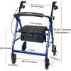 McKesson Rollator Walker with Seat and Wheels, Lightweight, Aluminum, 300 lbs Weight Capacity, Green, 1 Count(Blue)
