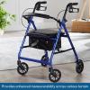 McKesson Rollator Walker with Seat and Wheels, Lightweight, Aluminum, 300 lbs Weight Capacity, Green, 1 Count(Blue)