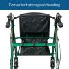 McKesson Rollator Walker with Seat and Wheels, Lightweight, Aluminum, 300 lbs Weight Capacity, Green, 1 Count(Green)