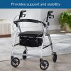 McKesson Rollator Walker with Seat and Wheels, Lightweight, Aluminum, 300 lbs Weight Capacity, Green, 1 Count(Silver)