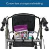 McKesson Rollator Walker with Seat and Wheels, Lightweight, Aluminum, 300 lbs Weight Capacity, Green, 1 Count(Silver)