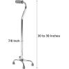 McKesson Steel Small Base Quad Cane 30 to 39″ Height(Chrome)