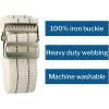 McKesson Transfer and Gait Belt with Iron Buckle – White with Black Stripe, 60 in, 1 Count
