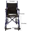 McKesson Transport Wheelchair, Lightweight, Aluminum, Blue Finish, 300 lbs Weight Capacity, 1 Count