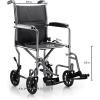 McKesson Transport Wheelchair, Lightweight, Steel, Silver Vein Finish, 250 lbs Weight Capacity, 1 Count