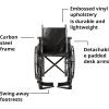 McKesson Wheelchair – Detachable Arms, Swing-Away Footrests – Black, 250 lbs Weight Capacity, 1 Count