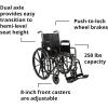McKesson Wheelchair – Detachable Arms, Swing-Away Footrests – Black, 250 lbs Weight Capacity, 1 Count