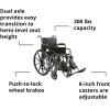 McKesson Wheelchair, Elevating Swing Away Foot Leg Rest, Desk Length Arms, 18 in Seat, 300 lbs Weight Capacity, 1 Count