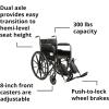 McKesson Wheelchair, Elevating Swing Away Foot Leg Rest, Fixed Arm, 18 in Seat, 300 lbs Weight Capacity, 1 Count