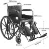McKesson Wheelchair, Elevating Swing Away Foot Leg Rest, Fixed Arm, 18 in Seat, 300 lbs Weight Capacity, 1 Count