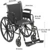 McKesson Wheelchair, Lightweight, Durable Carbon Steel, Desk-Length Arm, Swing-Away Footrest, 18″ Seat Width, 300 lbs. Capacity, 1 Count