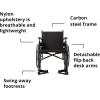 McKesson Wheelchair, Swing Away Foot Leg Rest, Desk Length Arms Flip Back, 16 in Seat, 300 lbs Weight Capacity, 1 Count(1 Count (Pack of 1))