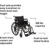McKesson Wheelchair, Swing Away Foot Leg Rest, Desk Length Arms Flip Back, 16 in Seat, 300 lbs Weight Capacity, 1 Count(1 Count (Pack of 1))