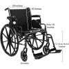 McKesson Wheelchair, Swing Away Foot Leg Rest, Desk Length Arms Flip Back, 16 in Seat, 300 lbs Weight Capacity, 1 Count(1 Count (Pack of 1))