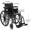 McKesson Wheelchair, Swing Away Foot Leg Rest, Desk Length Arms Flip Back, 16 in Seat, 300 lbs Weight Capacity, 1 Count(16 Inch Seat Width – 300 Pound Weight Capacity 1 Count)