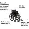 McKesson Wheelchair, Swing Away Foot Leg Rest, Desk Length Arms Flip Back, 16 in Seat, 300 lbs Weight Capacity, 1 Count(16 Inch Seat Width – 300 Pound Weight Capacity 1 Count)