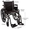 McKesson Wheelchair, Swing Away Foot Leg Rest, Desk Length Arms Flip Back, 18 in Seat, 300 lbs Weight Capacity, 1 Count