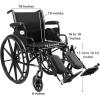 McKesson Wheelchair, Swing Away Foot Leg Rest, Elevating Leg Rest, Desk Length Arms Flip Back, 18 in Seat, 300 lbs Weight Capacity, 1 Count(18 Inch Seat Width)