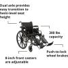 McKesson Wheelchair, Swing Away Foot Leg Rest, Elevating Leg Rest, Desk Length Arms Flip Back, 18 in Seat, 300 lbs Weight Capacity, 1 Count(18 Inch Seat Width)