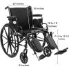 McKesson Wheelchair, Swing Away Foot Leg Rest, Elevating Leg Rest, Desk Length Arms Flip Back, 18 in Seat, 300 lbs Weight Capacity, 1 Count(20 Inch Seat Width)
