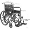 McKesson Wheelchair, Swing Away Foot Leg Rest, Fixed Arm, 18 in Seat, 300 lbs Weight Capacity, 1 Count