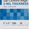 McKesson Zip Closure Bags, 2 mil Thickness – Polyethylene, Reclosable – Clear, 2 in x 3 in, 100 Count, 10 Packs, 1000 Total