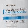 McKesson Zip Closure Bags, 4 mil Thickness – Polyethylene, Reclosable – Clear, 12 in x 12 in, 100 Count, 1 Pack