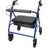 McKesson Blue Bariatric Rollator, 34″ to 39″ Handle Height, Weight Capacity 400 lbs., 1 Count