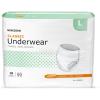 McKesson Classic Adult Incontinence Underwear, Light Absorbency, 58-68 in. Unisex Bladder Leak Protection, Pull-On Style with Tear-Away Sides, Postpartum and Incontinence Support (Large, 18, Count)(Large)