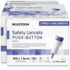 McKesson Lancets for Diabetes Testing [100 Count] Lancing Device for Blood and Glucose Test, 28G x 1.5 mm, Push Button Activation, Sterile, Single Use(200 Count)