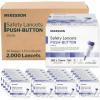 McKesson Lancets for Diabetes Testing [2000 Count] Lancing Device for Blood and Glucose Test, 28G x 1.5 mm, Push Button Activation, Sterile, Single Use