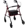 McKesson Lightweight Rollator – Walker with Wheels, Seat, Storage – Adjustable Height, 1 Count
