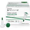 McKesson Prevent HP Sterile Push Button Safety Lancets, 21G x 1.8 mm Depth [2000 Count] – Auto Retracting Blood Glucose Testing Lancets, Single Use, Green((100 ct))