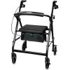 McKesson Rollator Walker with Seat and Wheels, Lightweight, Aluminum, 300 lbs Weight Capacity, Green, 1 Count(Black)
