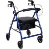 McKesson Rollator Walker with Seat and Wheels, Lightweight, Aluminum, 300 lbs Weight Capacity, Green, 1 Count(Blue)