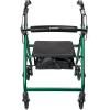 McKesson Rollator Walker with Seat and Wheels, Lightweight, Aluminum, 300 lbs Weight Capacity, Green, 1 Count(Green)