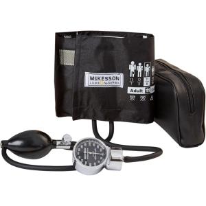 McKesson Aneroid Sphygmomanometer – Manual Blood Pressure Cuff Monitor with Carrying Case, Pocket Size, Cuff 23-40 cm, Black, 5 Count