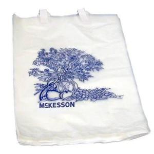 McKesson Bedside Bags – Polyethylene, Blue and White Floral Print, Open-Ended, Disposable – 0.5 mil, 7 in x 11.5 in, 100 Count, 1 Pack