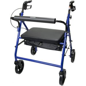 McKesson Blue Bariatric Rollator, 34″ to 39″ Handle Height, Weight Capacity 400 lbs., 1 Count