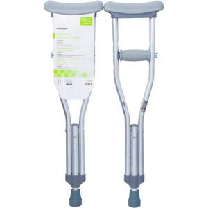 McKesson Child Aluminum Adjustable Axillary Underarm Crutches, 1 Pair