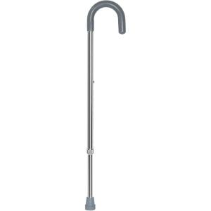 McKesson Chrome Aluminum Round Handle Cane 29.75 to 38.75″ Height((6 ct))