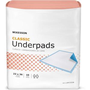 McKesson Classic Underpads, Incontinence Bed Pads 23″ x 36″ [150 Count], Light Absorbency, Disposable Chux Pads for Adults, Elderly, and Baby, Pee Pads(150 Count)