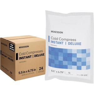 McKesson Cold Compress Instant Ice Pack [24 Pack] Disposable, Ice Packs for Injuries and Pain Relief, 5.5 in x 6.75 in(Small (24 Count))