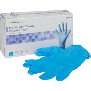 McKesson Confiderm 3.8C Nitrile Exam Gloves, Non-Sterile, Powder-Free, Blue, Large, 100 Count, 1 Box